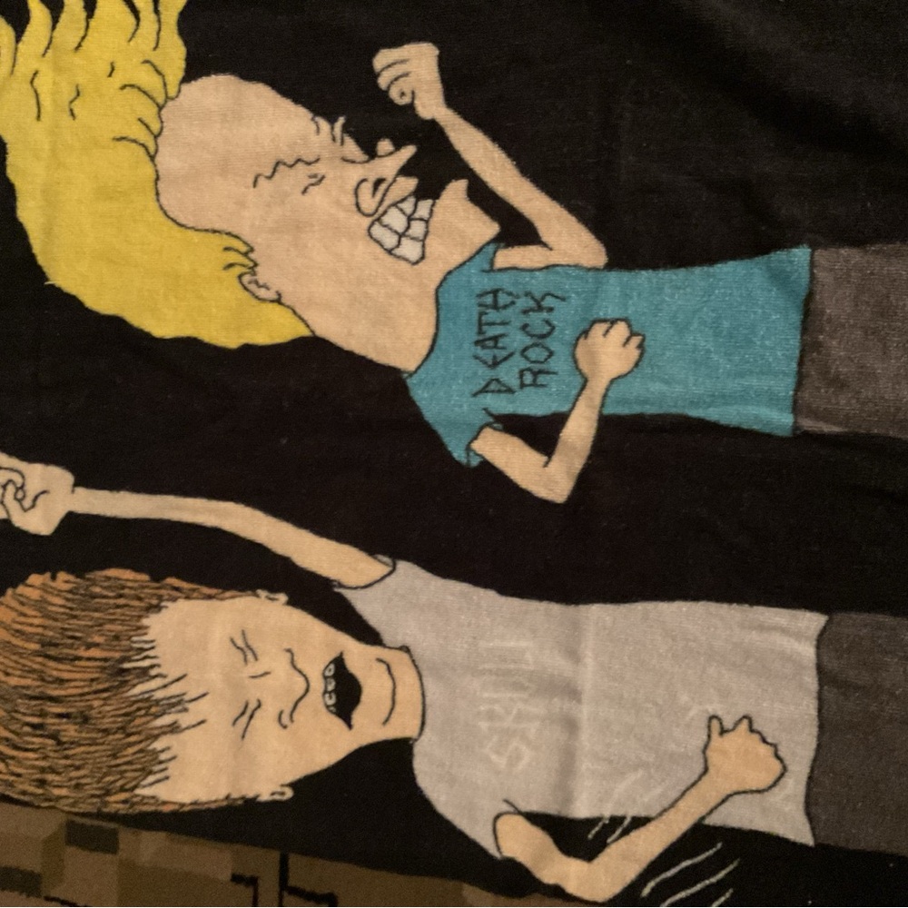 Velour terrycloth towel featuring Beavis and Butt-Head from MTV